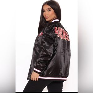 COPY - COPY - New San Francisco 49ers women’s black satin jacket